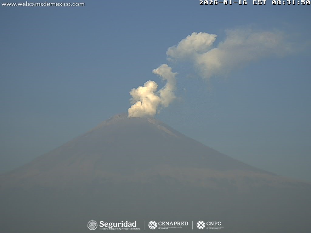 Reporte monitoreo del volcán Popocatépetl