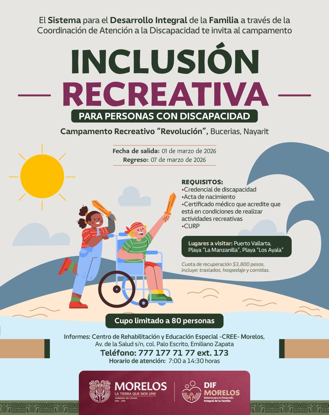 Invita SEDIF al campamento recreativo para personas con discapacidad en Nayarit