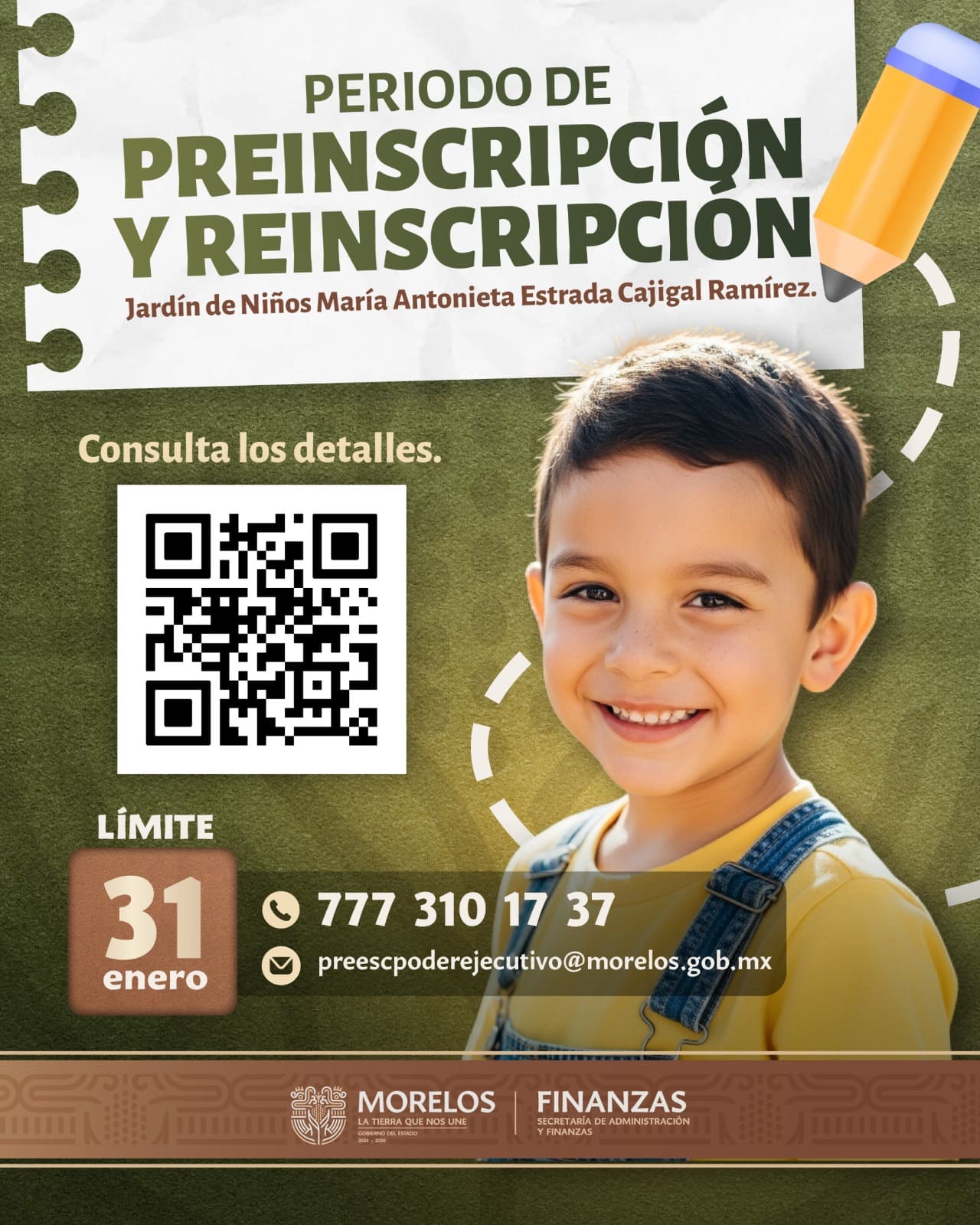 Convoca Gobierno estatal a preinscripción y reinscripción de jardín de niños