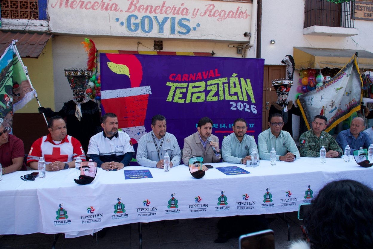 Presentan autoridades turísticas y municipales el Carnaval de Tepoztlán 2026