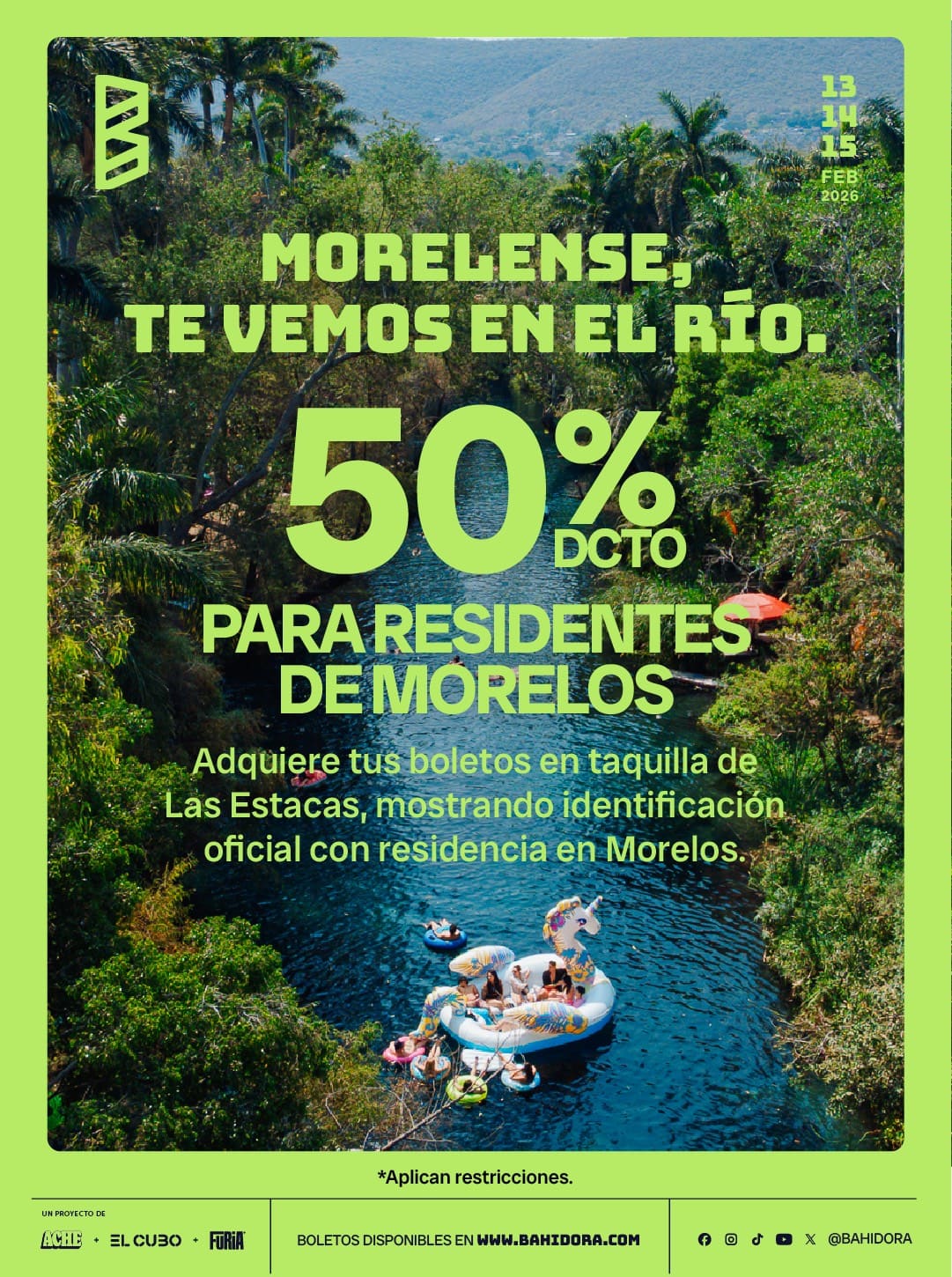 Talento artístico de Morelos presente en el Festival Bahidorá 2026