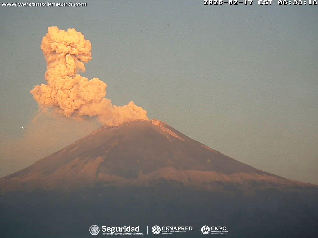 Reporte monitoreo del volcán Popocatépetl