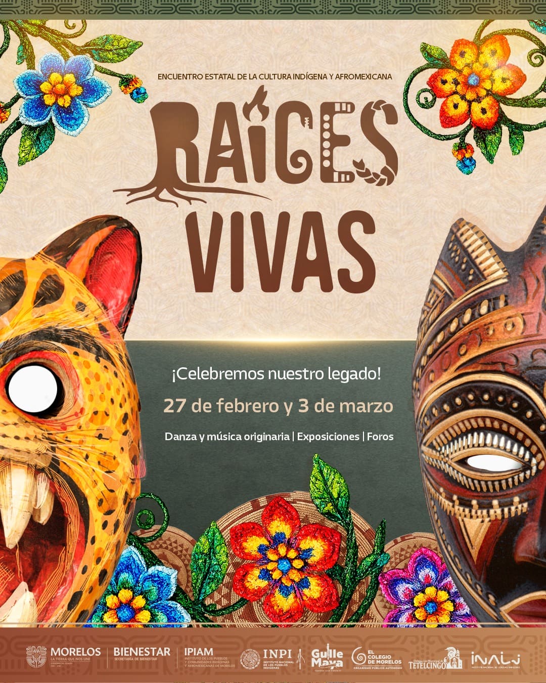 Celebrará Gobierno de Morelos el encuentro cultural indígena y afromexicano “Raíces Vivas”