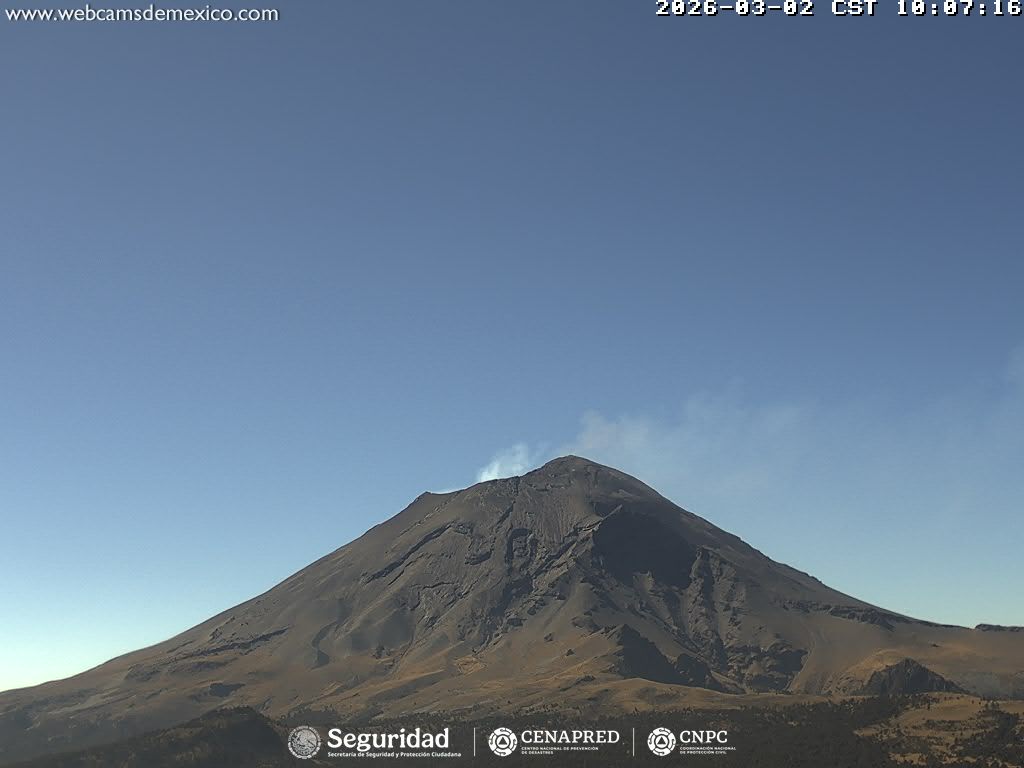Reporte monitoreo del volcán Popocatépetl