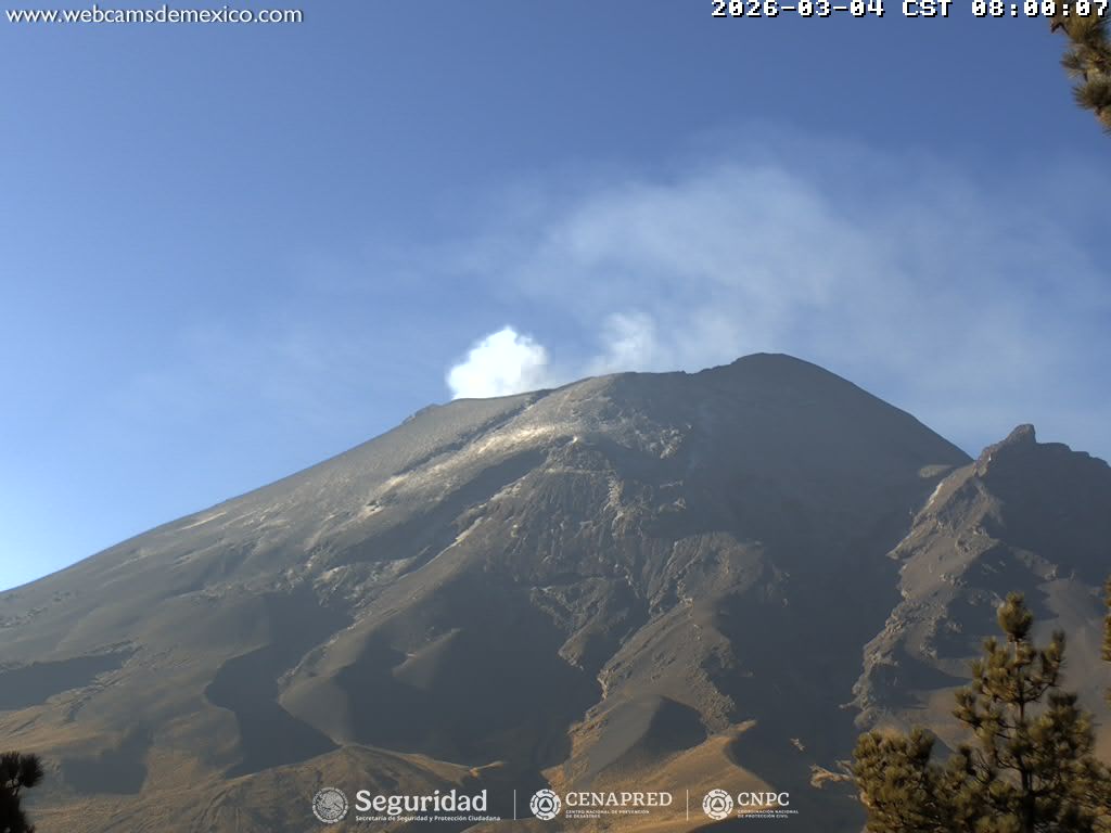 Reporte monitoreo del volcán Popocatépetl