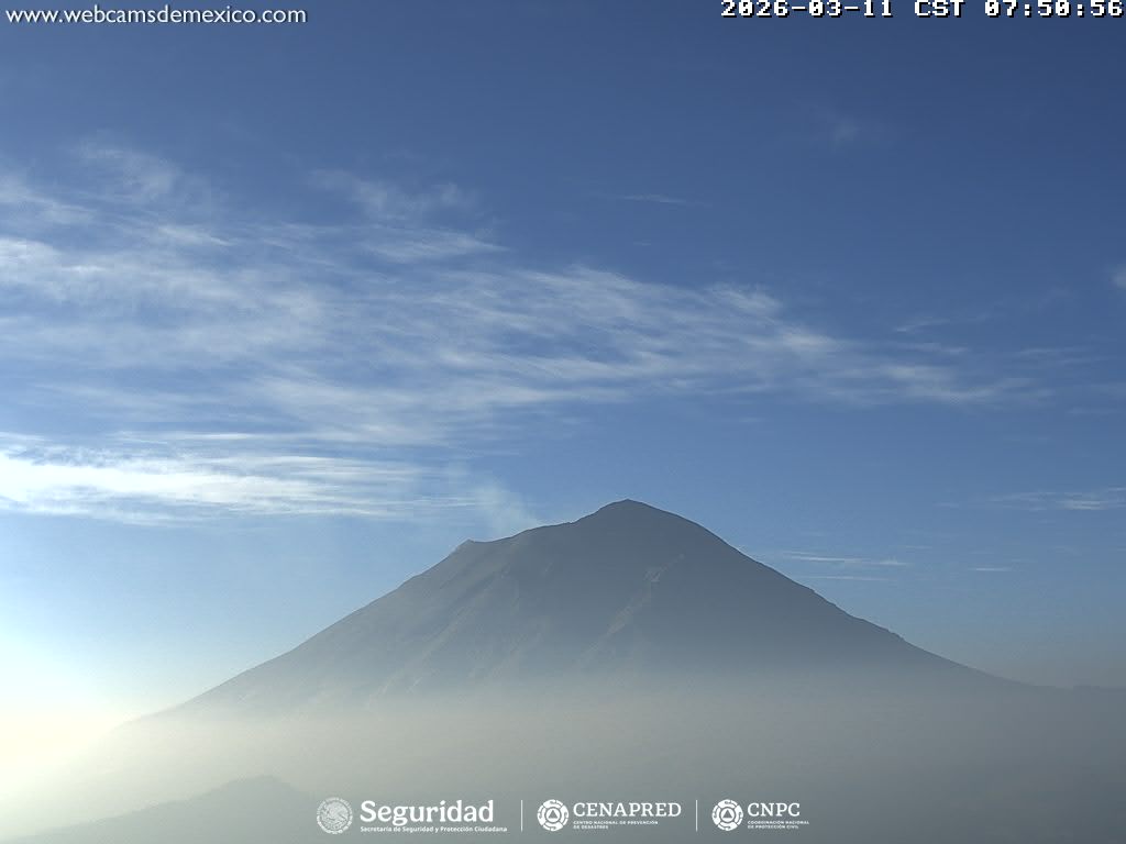 Reporte monitoreo del volcán Popocatépetl