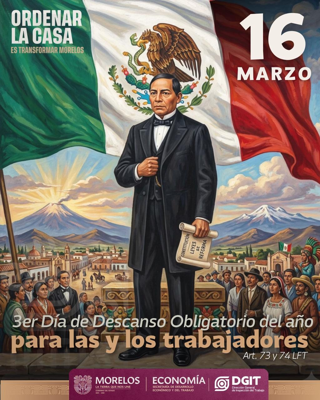 Suspenderán áreas de justicia laboral actividades el lunes 16 de marzo por día festivo