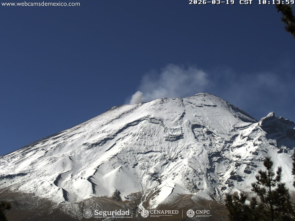 Reporte monitoreo del volcán Popocatépetl