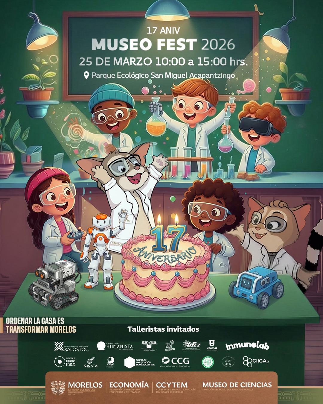 Celebra Morelos 17 años del Museo de Ciencias acercando la ciencia a la sociedad