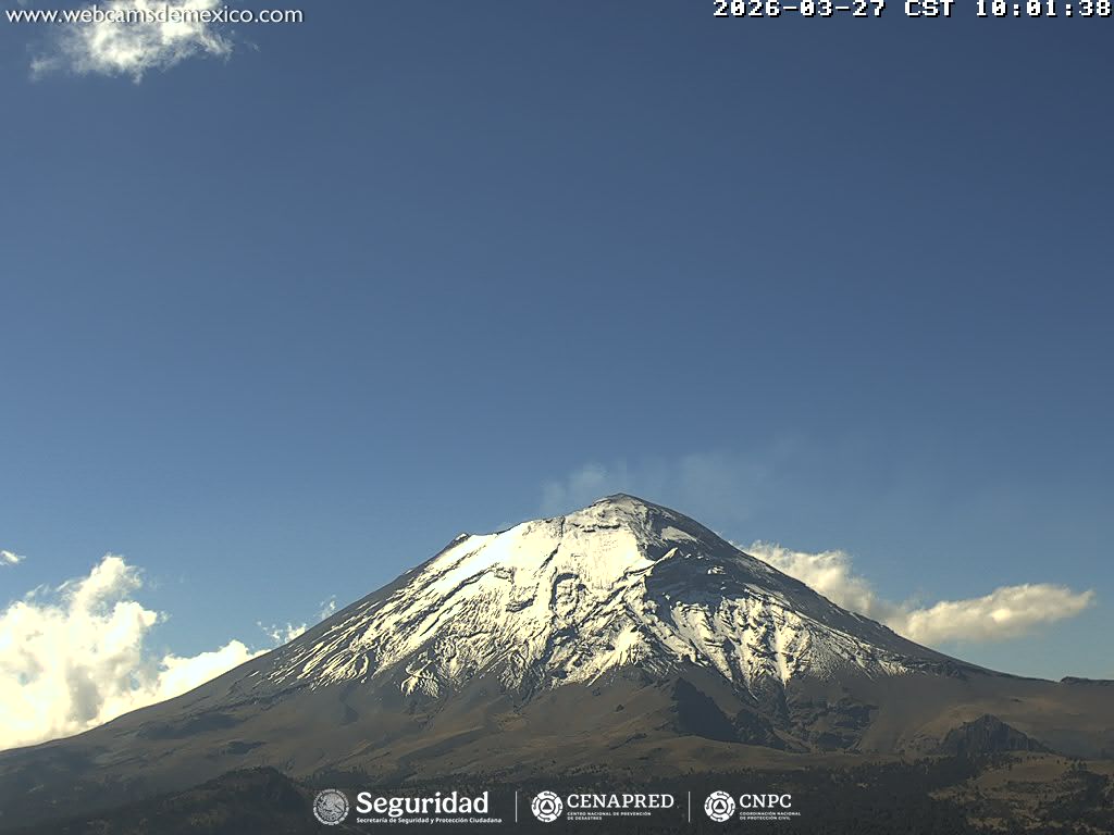 Reporte monitoreo del volcán Popocatépetl