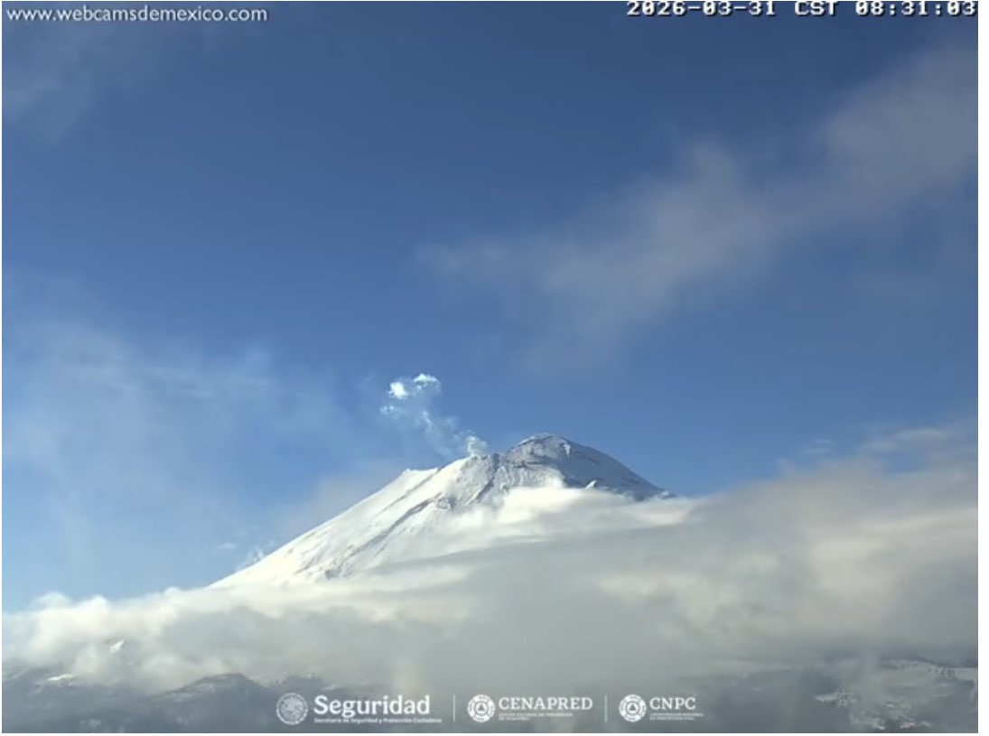 Reporte monitoreo del volcán Popocatépetl