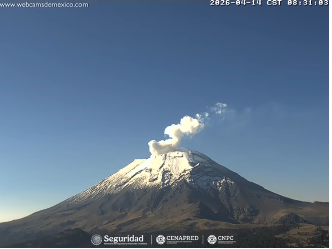 •	Reporte monitoreo del volcán Popocatépetl