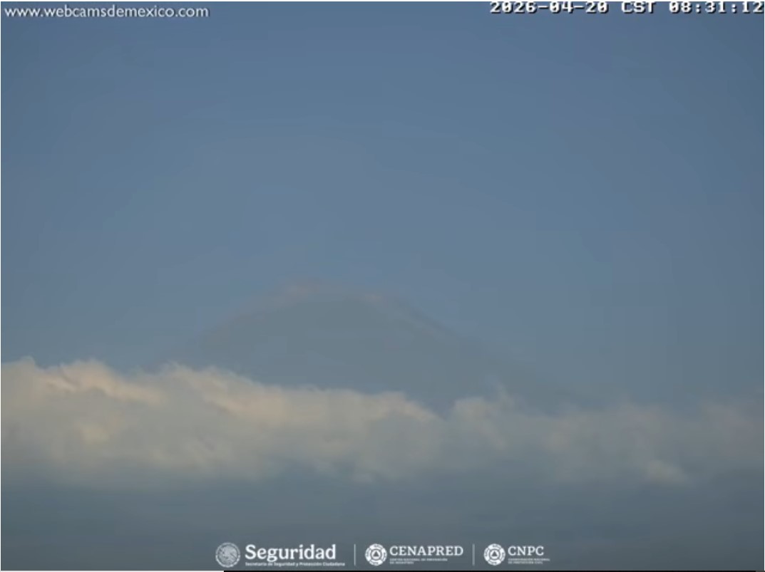 Reporte monitoreo del volcán Popocatépetl