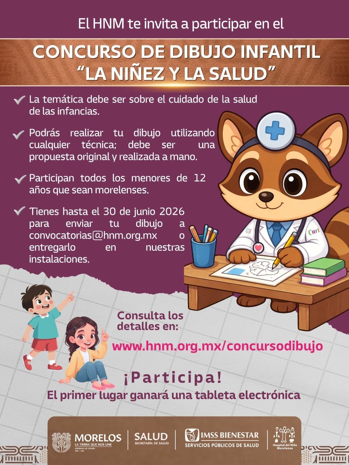 Invita HNM a las infancias a participar en concurso de dibujo