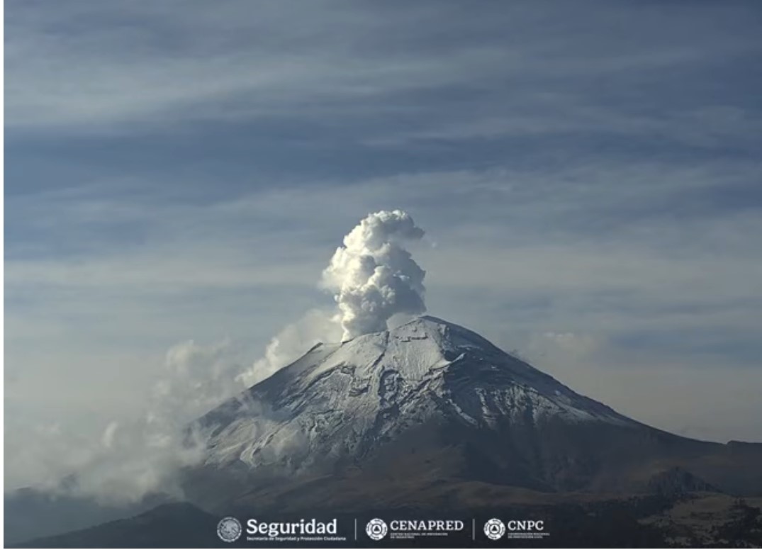 Reporte monitoreo del volcán Popocatépetl