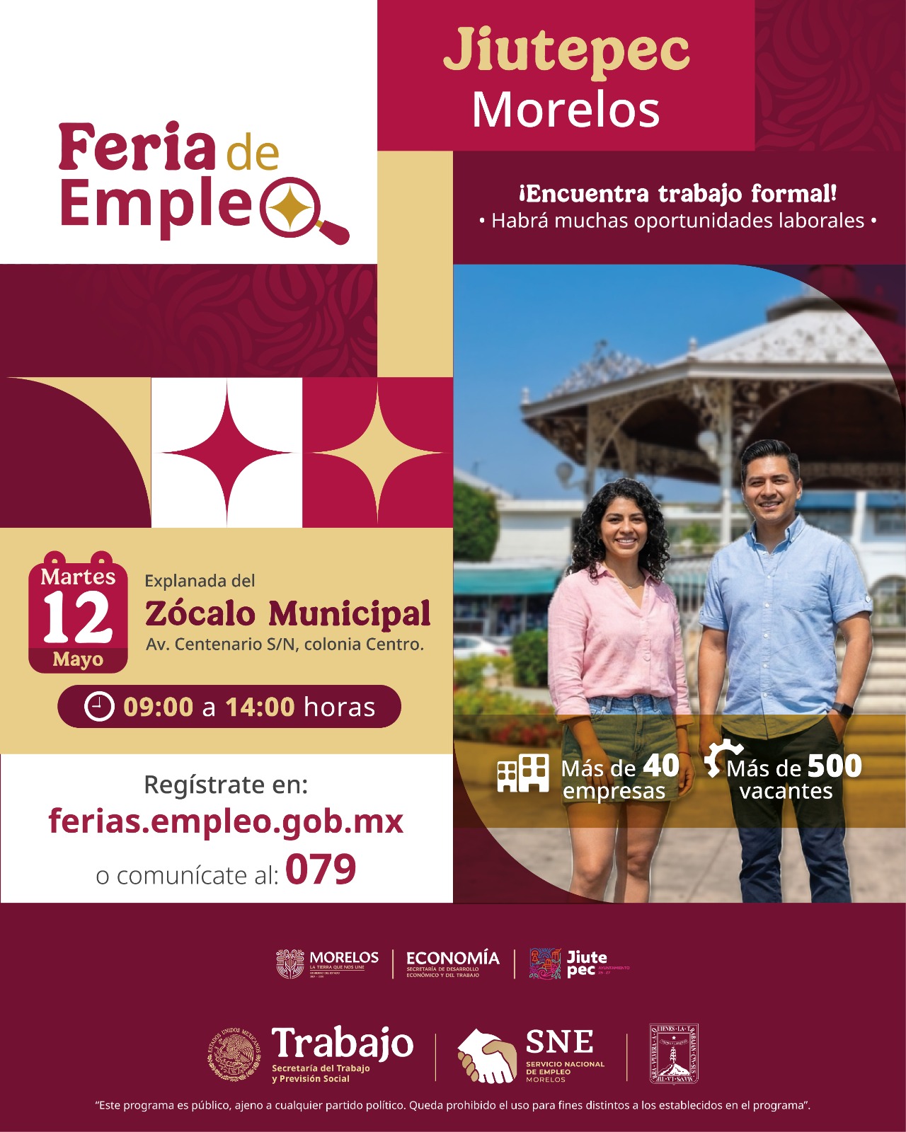Realizará Gobierno de Morelos Feria de Empleo Jiutepec 2026 para acercar oportunidades laborales