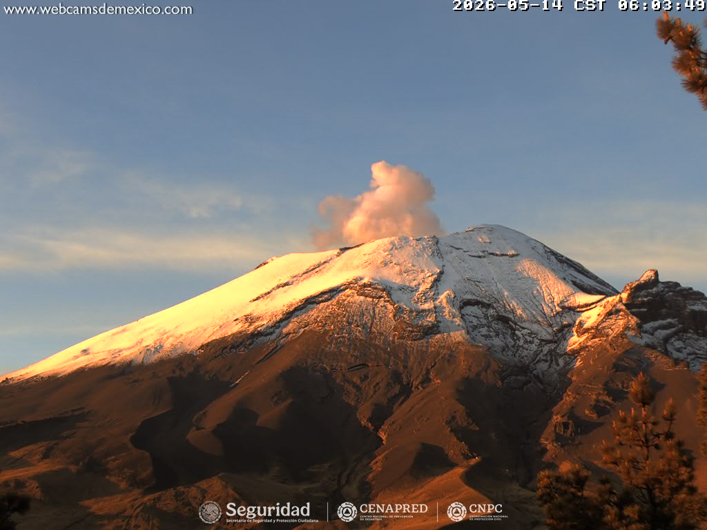 Reporte monitoreo del volcán Popocatépetl