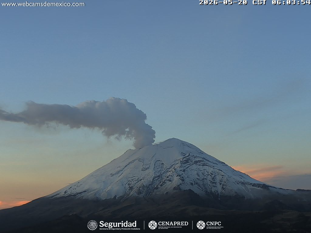 Reporte monitoreo del volcán Popocatépetl