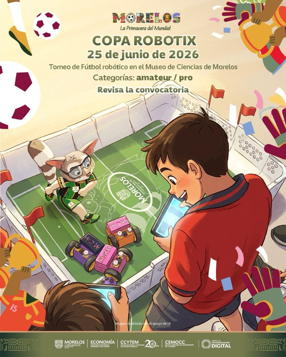 Promueve Gobierno de Morelos vocaciones científicas con torneo de futbol robótico para juventudes