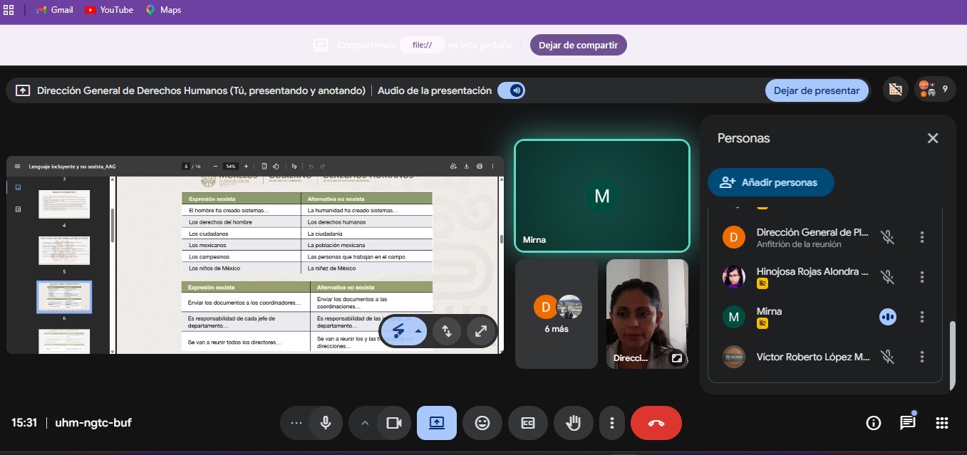 Impulsa Dirección General de Derechos Humanos lenguaje incluyente en la actualización del plan estatal de desarrollo