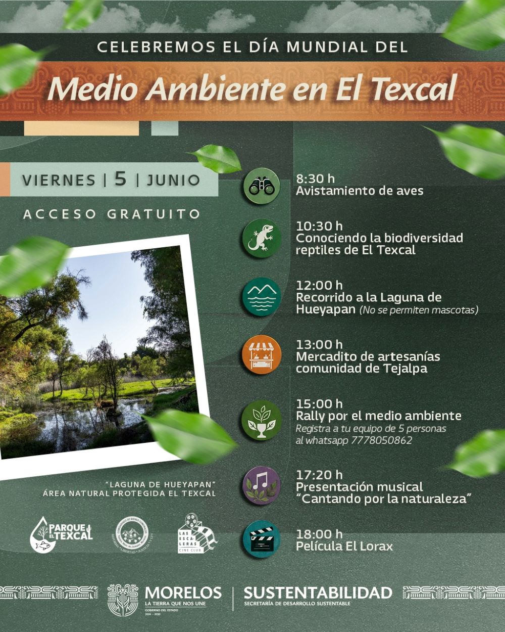 Invita SDS a celebrar el día mundial del medio ambiente con actividades gratuitas en El Texcal