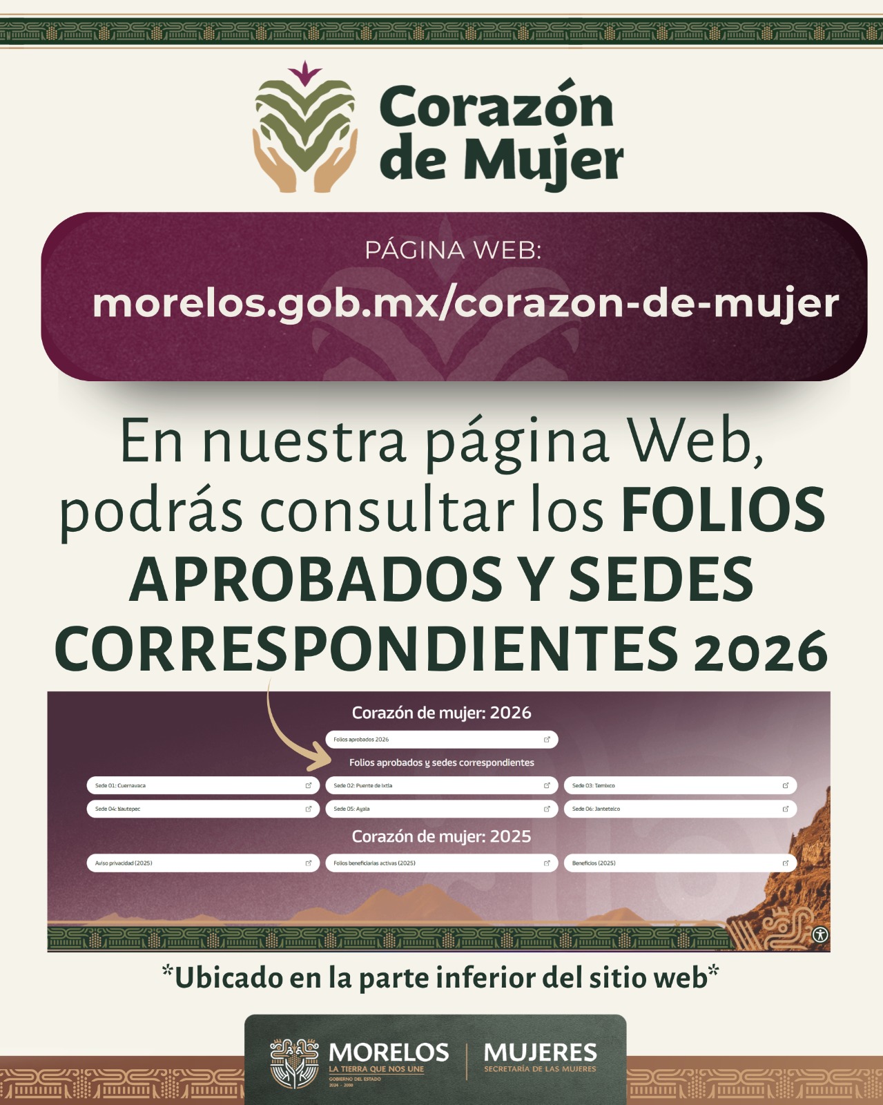 Invita Corazón de Mujer a consultar fecha, sede y requisitos para recibir tarjeta 2026