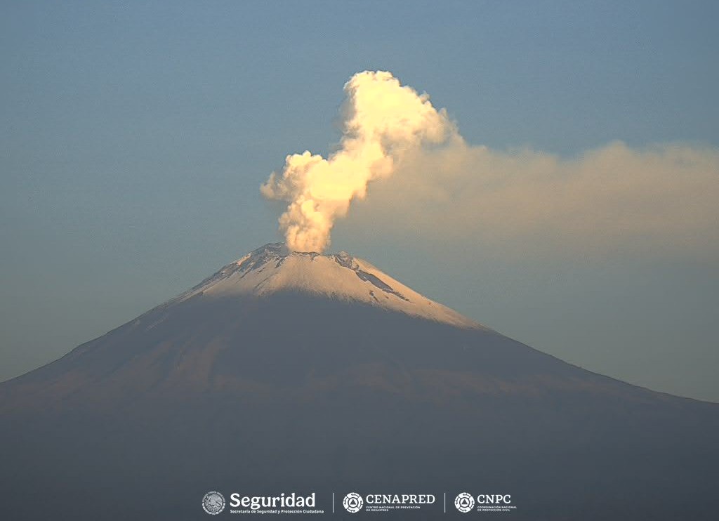 Reporte monitoreo del volcán Popocatépetl