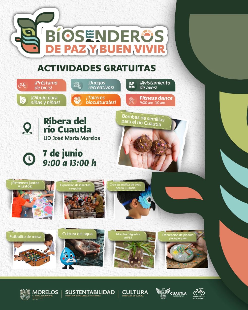Invita SDS a celebrar al medio ambiente con actividades gratuitas en la Ribera del Río Cuautla