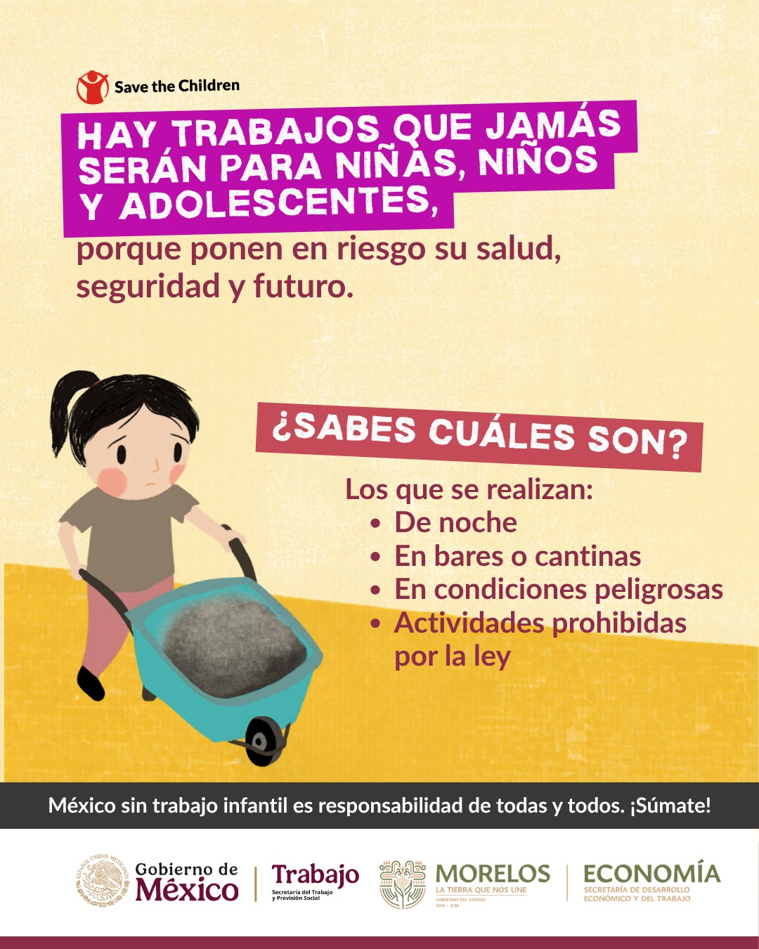 Inicia Gobierno de Morelos operativo de difusión para prevenir y erradicar el trabajo infantil