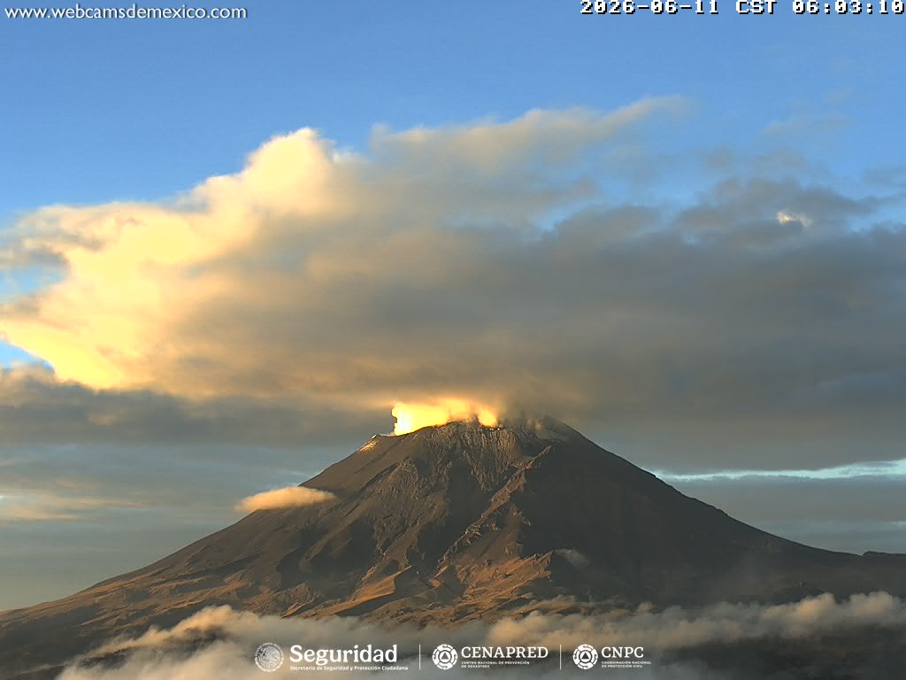 Reporte monitoreo del volcán Popocatépetl