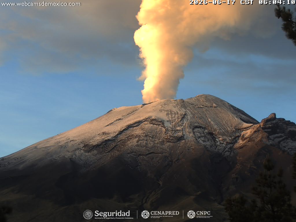 Reporte monitoreo del volcán Popocatépetl