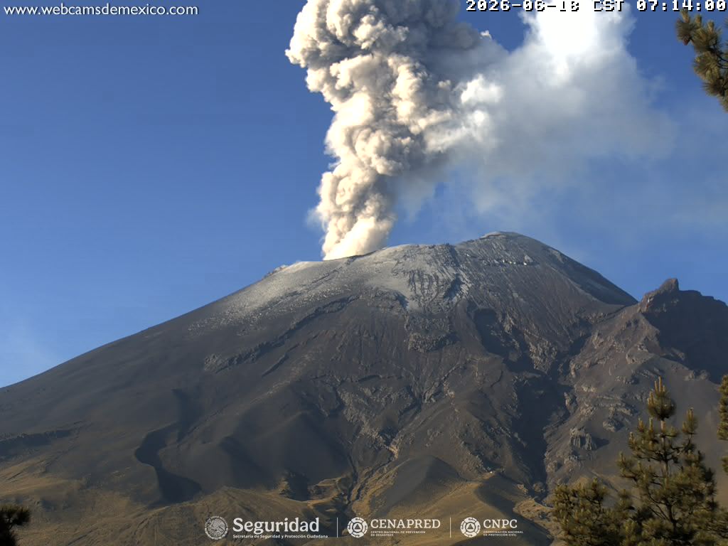Reporte monitoreo del volcán Popocatépetl