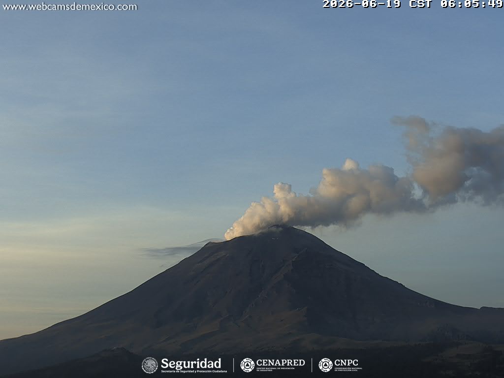Reporte monitoreo del volcán Popocatépetl