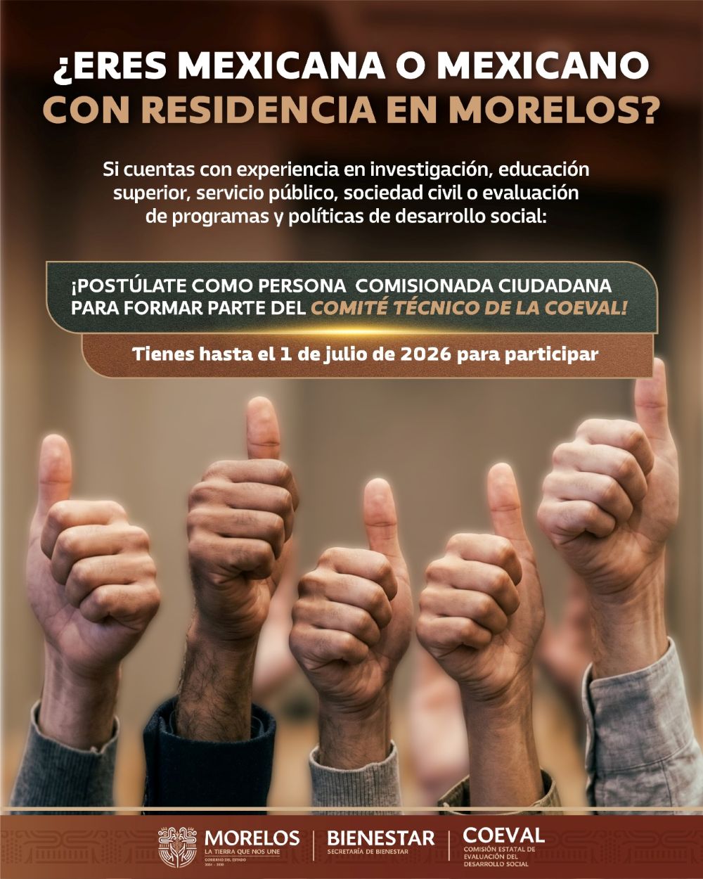 Lanza COEVAL convocatoria para la elección de una persona comisionada ciudadana