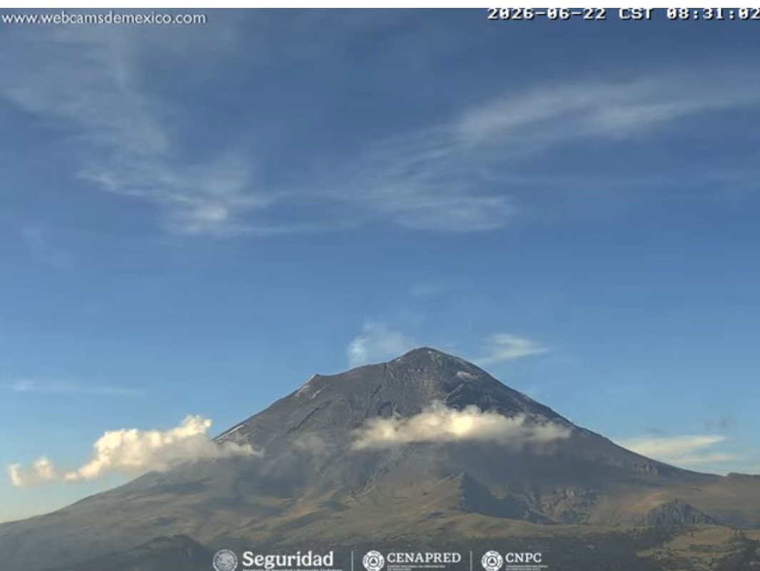 Reporte monitoreo del volcán Popocatépetl