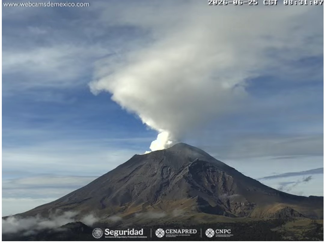 Reporte monitoreo del volcán Popocatépetl