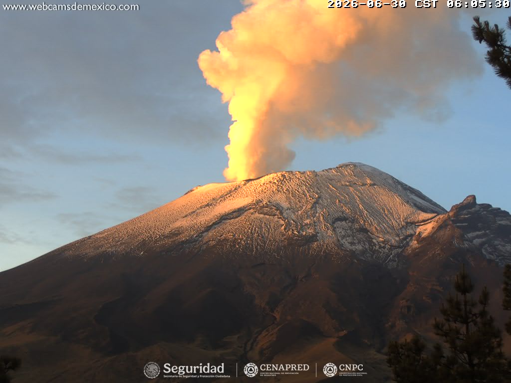 Reporte monitoreo del volcán Popocatépetl