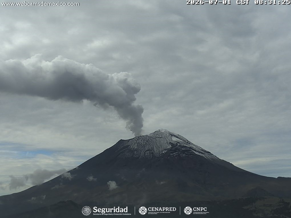  Reporte monitoreo del volcán Popocatépetl