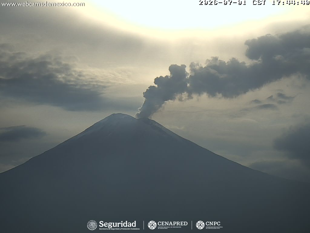 Reporte monitoreo del volcán Popocatépetl