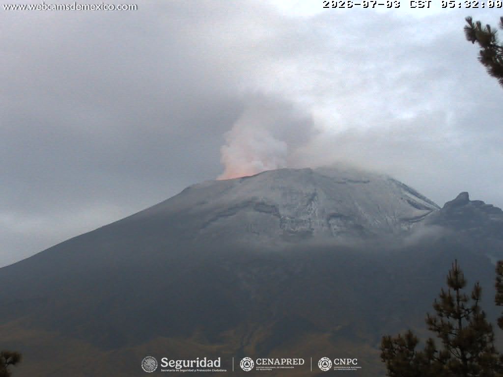 Reporte monitoreo del volcán Popocatépetl