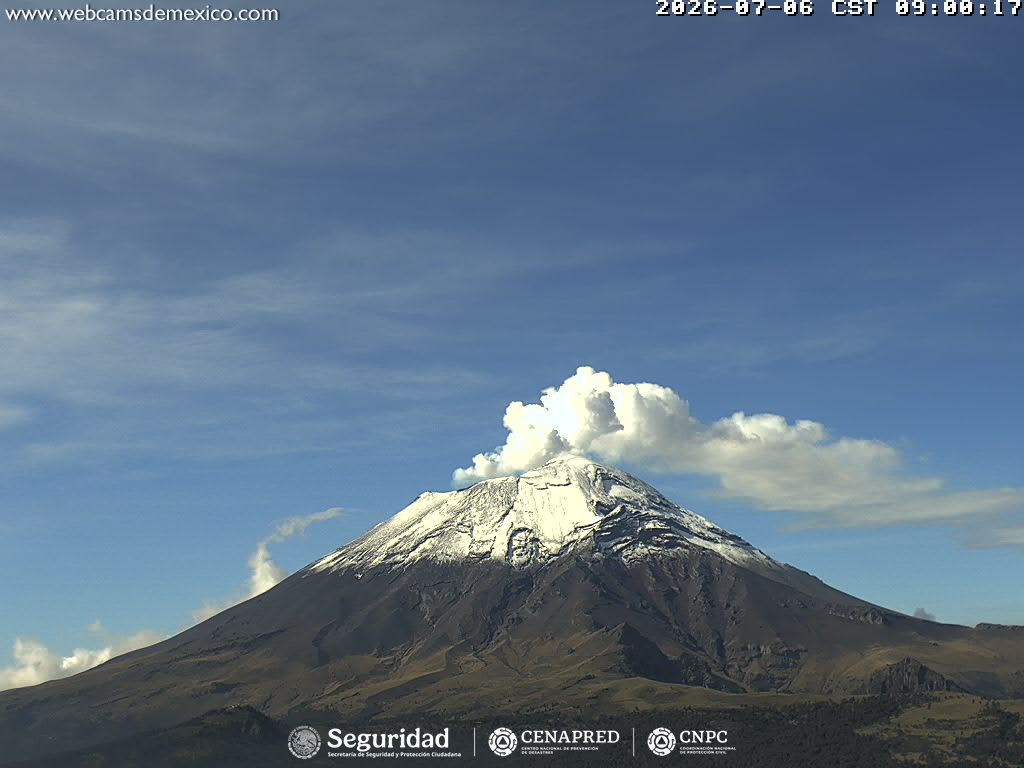 Reporte monitoreo del volcán Popocatépetl