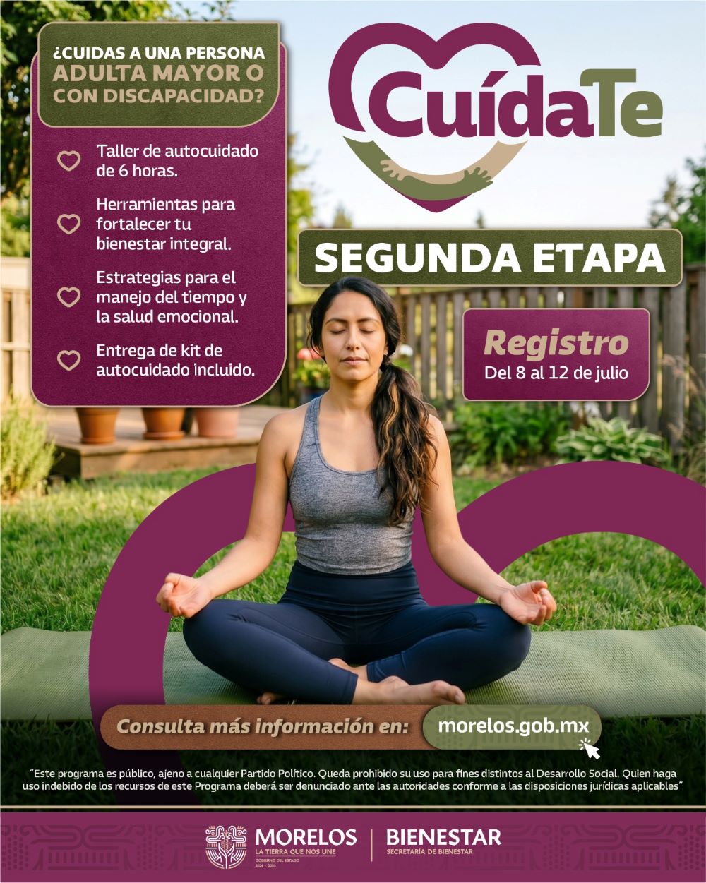 Anuncia Secretaría de Bienestar segunda etapa de registro del programa “CuídaTe”