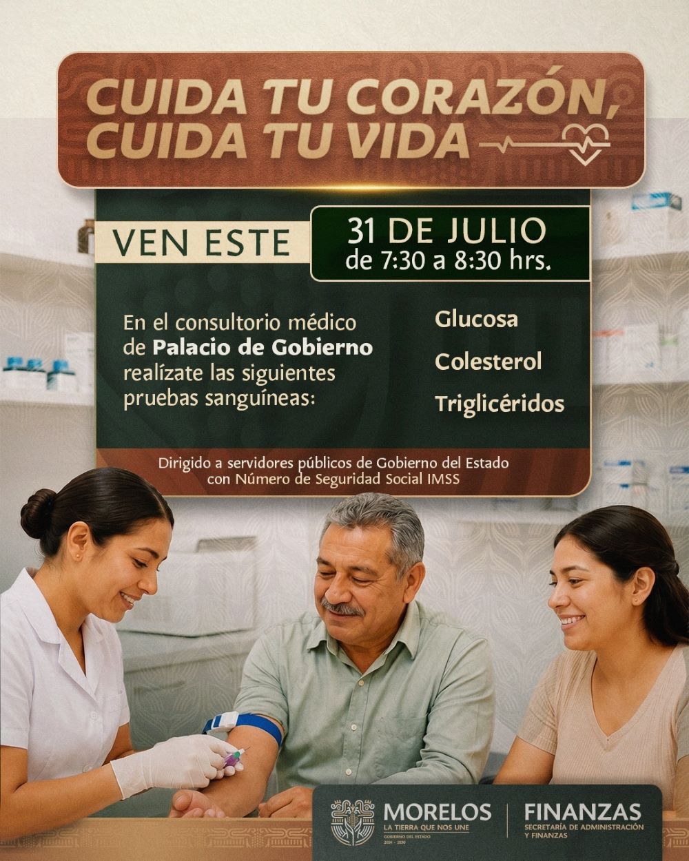 Lleva Secretaría de Administración y Finanzas campaña de salud preventiva a trabajadores del Gobierno de Morelos