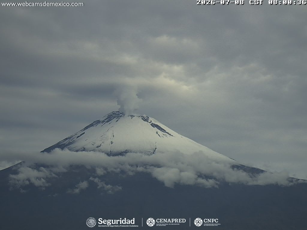 Reporte monitoreo del volcán Popocatépetl