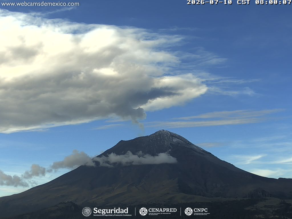 Reporte monitoreo del volcán Popocatépetl