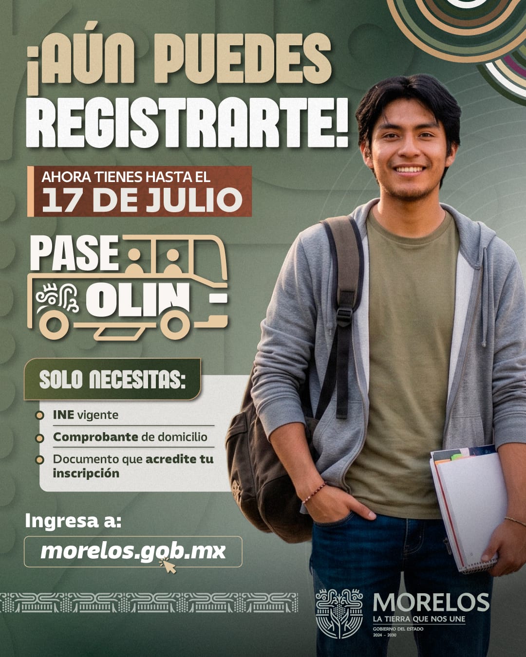 Se amplía hasta el 17 de julio registro al programa Pase Olin