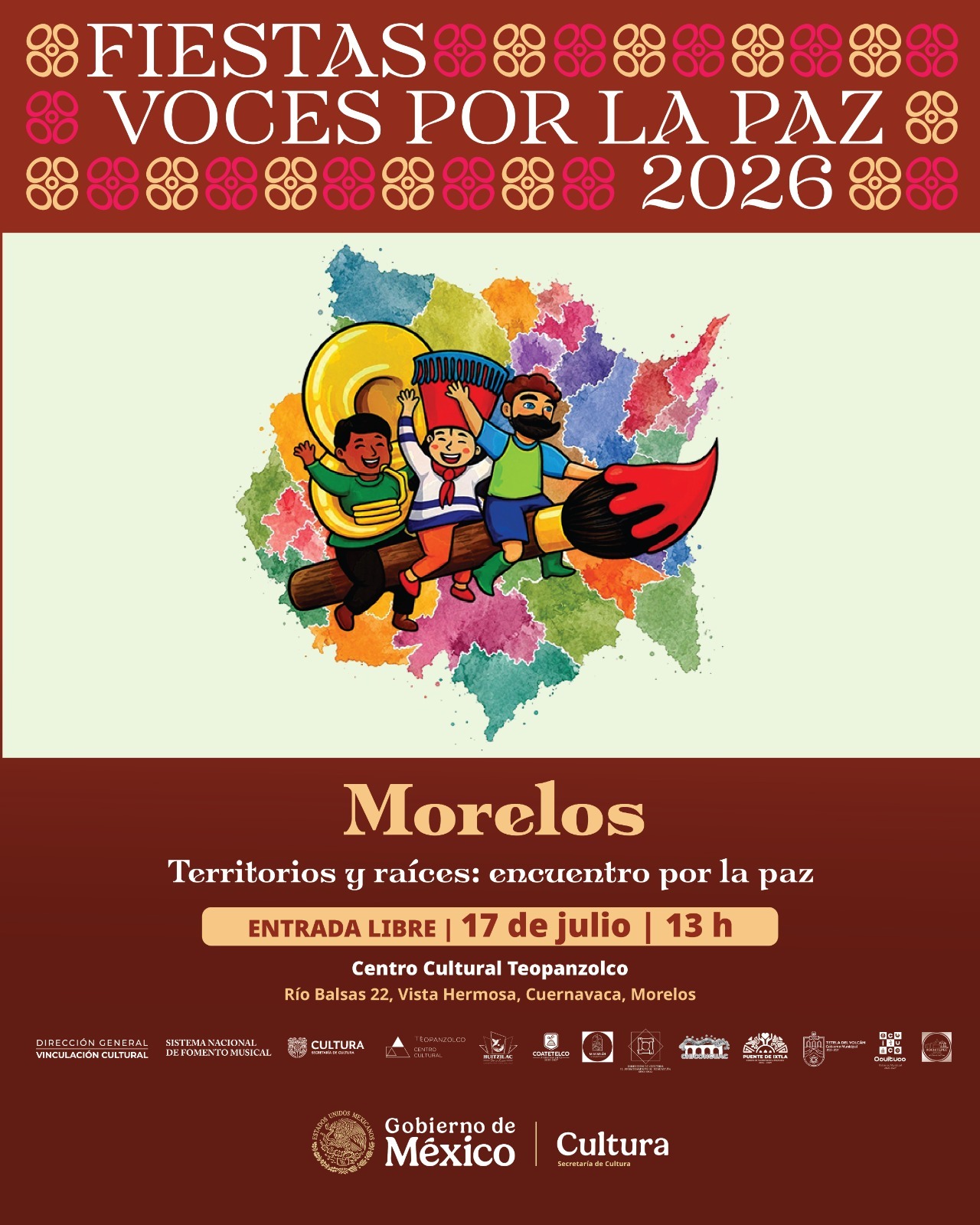 Llega a Cuernavaca la Fiesta Voces por la Paz Morelos 2026