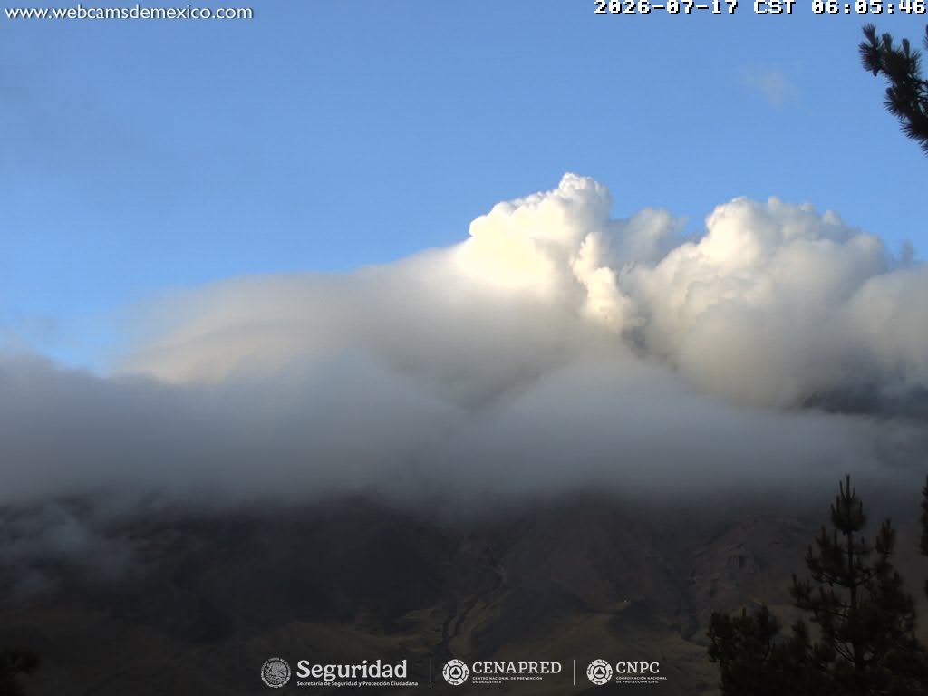 Reporte monitoreo del volcán Popocatépetl