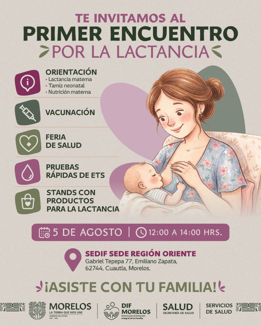 Invita SEDIF al encuentro por la lactancia materna en Cuautla