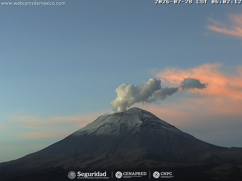 Reporte monitoreo del Volcán Popocatépetl